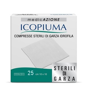 ICOPIUMA GARZA COMPRESSA IDROFILA 10X10CM 25 PEZZI - Farmacia Del Monaco