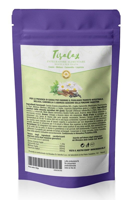 TISALAX MISCELA DI ERBE 100 G TAGLIO TISANA - Farmacia Del Monaco