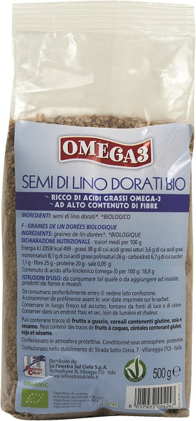 LA FINESTRA SUL CIELO SEMI DI LINO DORATI 500 G - Farmacia Del Monaco