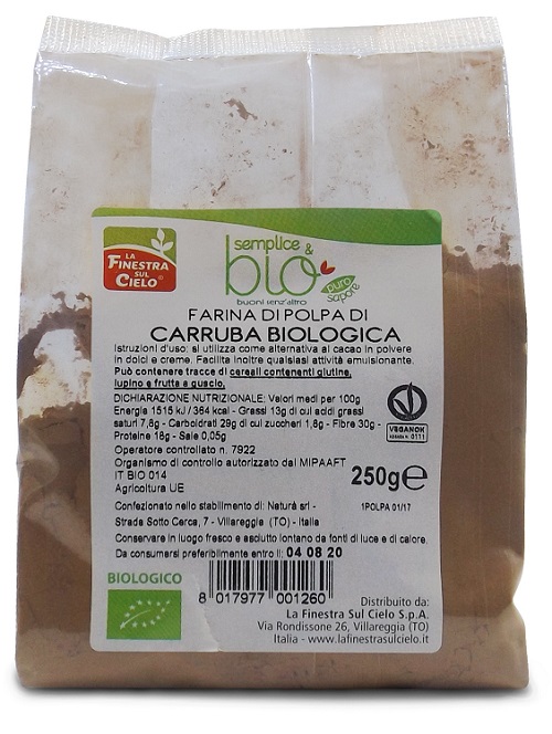 POLPA DI CARRUBA FARINA BIO 250 G - Farmacia Del Monaco