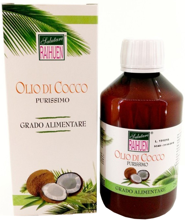 RAIHUEN OLIO COCCO GRADO ALIMENTARE 250 ML - Farmacia Del Monaco