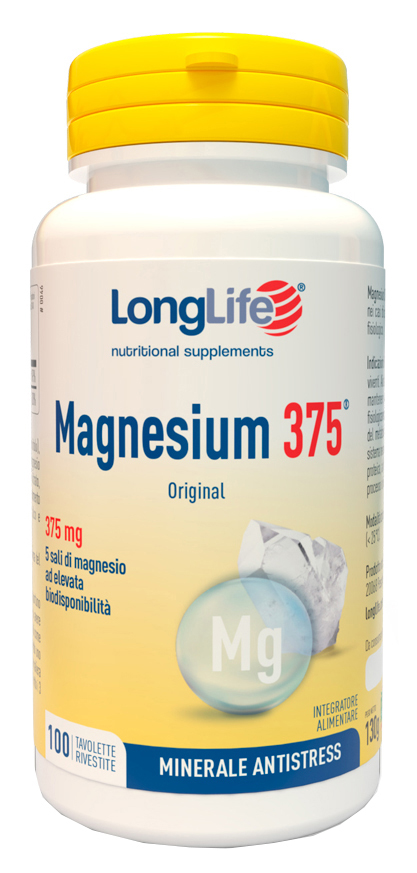 LONGLIFE MAGNESIUM 375 ORIGINAL 375 MG 100 TAVOLETTE - Farmacia Del Monaco