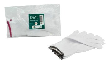 GUANTO DI FILO COTONE 100% BIANCO PER ALLERGIE DERMATOLOGICHE 8 1 PAIO - Farmacia Del Monaco