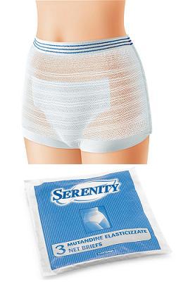 MUTANDINA ELASTICA RETTANGOLARE A RETE SERENITY L 3 PEZZI - Farmacia Del Monaco