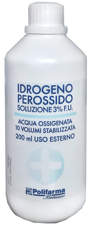 PEROSSIDO IDROGENO 3% 200 ML ACQUA OSSIGENATA 10 VOLUMI STABILIZZATA - Farmacia Del Monaco