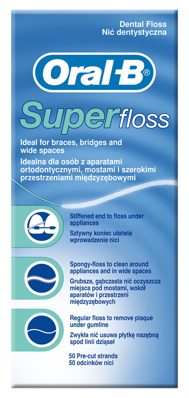 ORALB SUPERFLOSS FILO INTERDENTALE 50 FILI - Farmacia Del Monaco