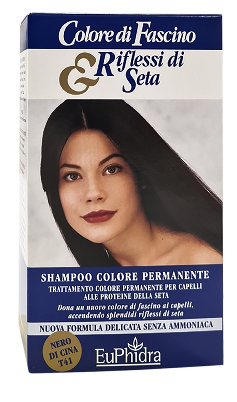 EUPHIDRA COLORE DI FASCINO & RIFLESSI DI SETA SHAMPOO COLORE PERMANENTE 41 NERO DI CINA 120 ML - Farmacia Del Monaco