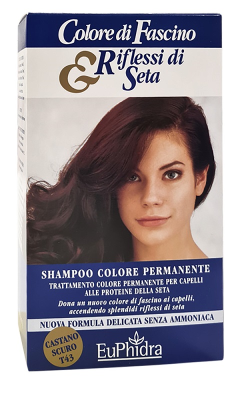 EUPHIDRA COLORE DI FASCINO & RIFLESSI DI SETA SHAMPOO COLOR PERMANENTE 43 CASTANO SCURO 120 ML - Farmacia Del Monaco