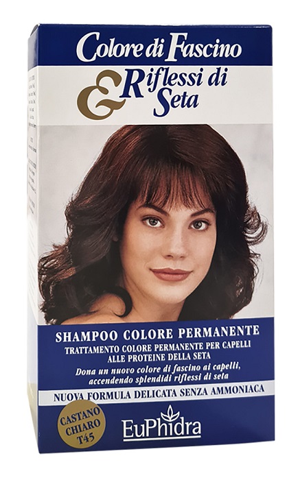 EUPHIDRA COLORE DI FASCINO & RIFLESSI DI SETA SHAMPOO COLORE PERMANENTE 45 CASTANO CHIARO 120 ML - Farmacia Del Monaco