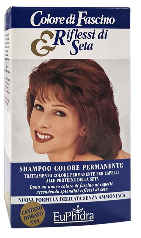 EUPHIDRA COLORE DI FASCINO & RIFLESSI DI SETA SHAMPOO COLORE PERMANENTE 55 CASTANO DORATO 120 ML - Farmacia Del Monaco