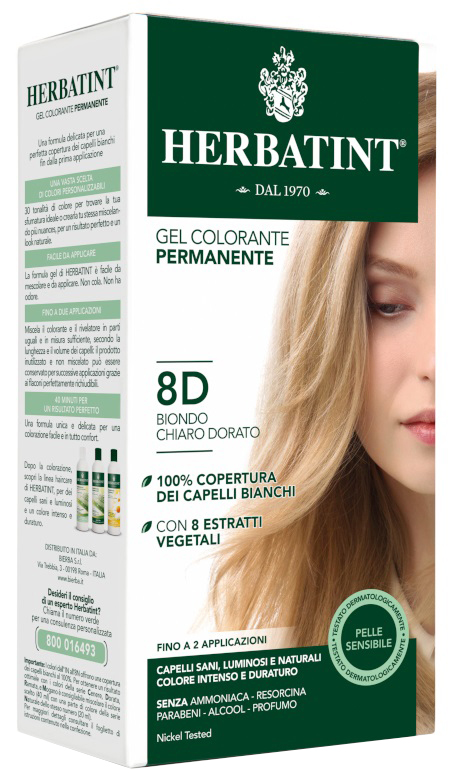 HERBATINT 8D BIONDO CHIARO DORATO 150 ML - Farmacia Del Monaco
