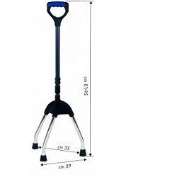 TRIPODE CANNA GRIGIO SCURO BASE ACCIAIO CROMATO IMPUGNATURA NERO/BORDEAUX - Farmacia Del Monaco