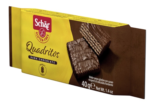 SCHAR QUADRITOS WAFER CON CACAO RICOPERTI DI CIOCCOLATO FONDENTE 40 G - Farmacia Del Monaco