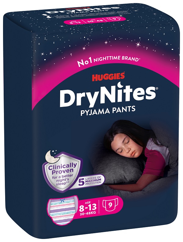 PANNOLINO HUGGIES DRYNITES 8/13 ANNI GIRL L 30/48KG 9 PEZZI - Farmacia Del Monaco