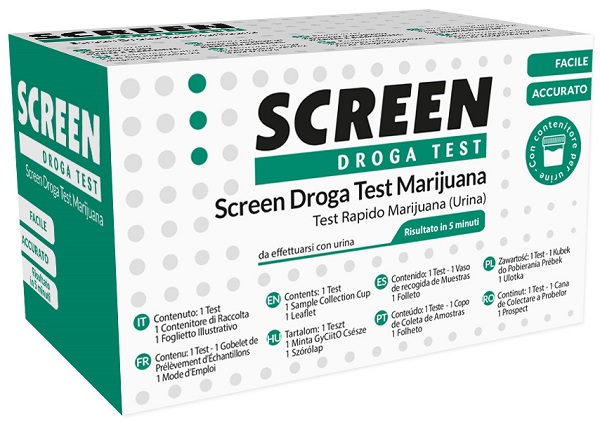 SCREEN DROGA TEST MARIJUANA TEST ANTIDROGA CON CONTENITORE URINA - Farmacia Del Monaco