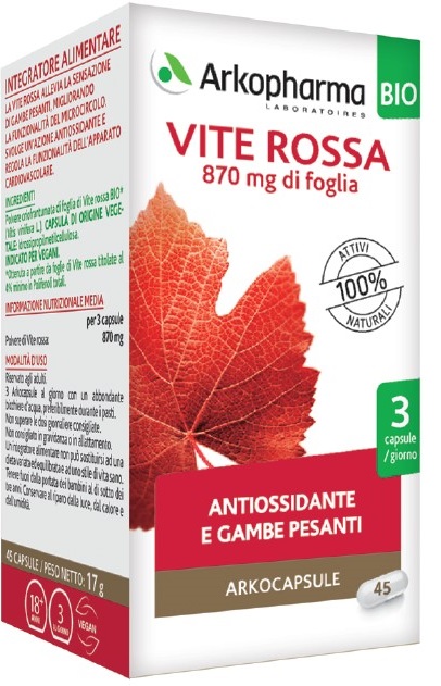 ARKO CAPSULE VITE ROSSA BIO 45 CAPSULE - Farmacia Del Monaco