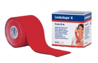 BENDA ADESIVA LEUKOTAPE K PER TAPING FISIOTERAPICO LARGHEZZA 5 CM LUNGHEZZA 5 M COLORE ROSSO IN ROTOLO - Farmacia Del Monaco