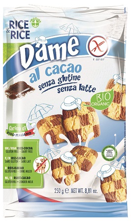 RICE&RICE DAME DI RISO CON CACAO SENZA LATTE 250 G - Farmacia Del Monaco