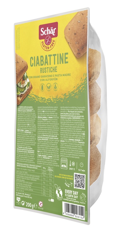 SCHAR CIABATTINE RUSTICHE SENZA LATTOSIO 200 G - Farmacia Del Monaco