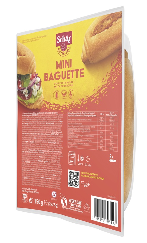 SCHAR MINI BAGUETTE SENZA LATTOSIO 2 X 75 G - Farmacia Del Monaco