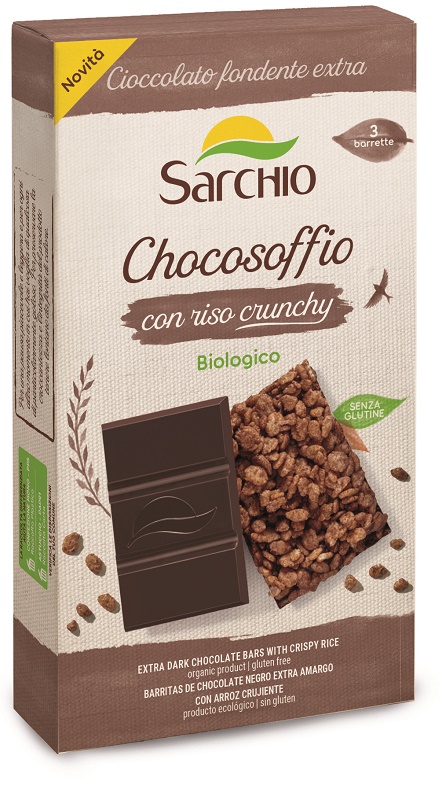 CHOCOSOFFIO BARRETTA CIOCCOLATO FONDENTE EXTRA E RISO CROCCANTE 3 PEZZI DA 25 G - Farmacia Del Monaco