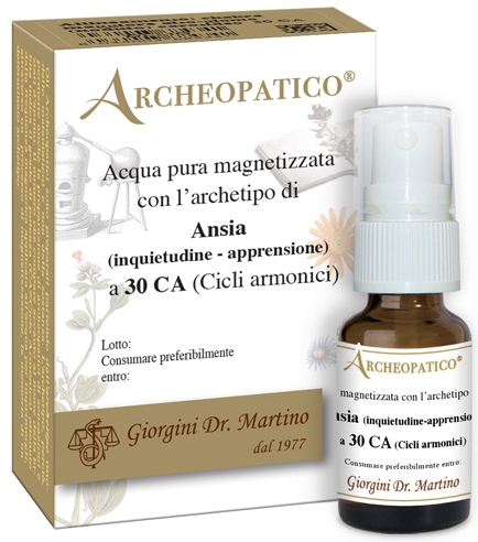 ARCHEOPATICO ACQUA PURA MAGNETIZZATA CON ARCHETIPO ANSIA INQUIETUDINE E APPRENSIONE A 30 CICLI ARMONICI 10 ML - Farmacia Del Monaco