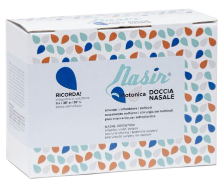 NASIR DOCCIA NASALE CON SOLUZIONE FISIOLOGICA ISOTONICA 10 SACCHE 250 ML + 1 BLISTER - Farmacia Del Monaco