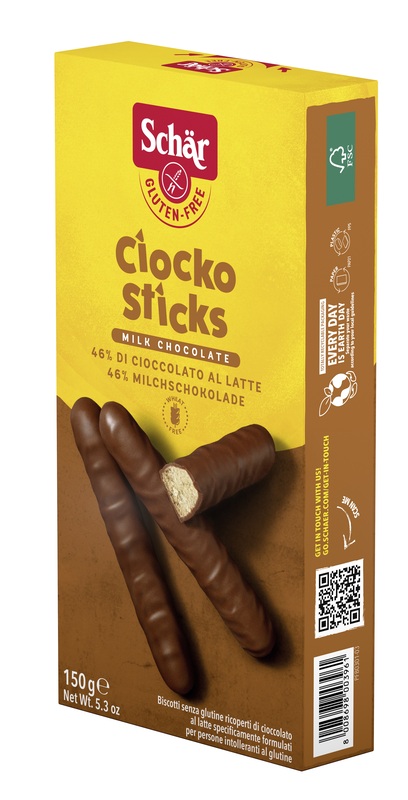SCHAR CIOCKO STICK RICOPERTI DI CIOCCOLATO AL LATTE 150 G - Farmacia Del Monaco