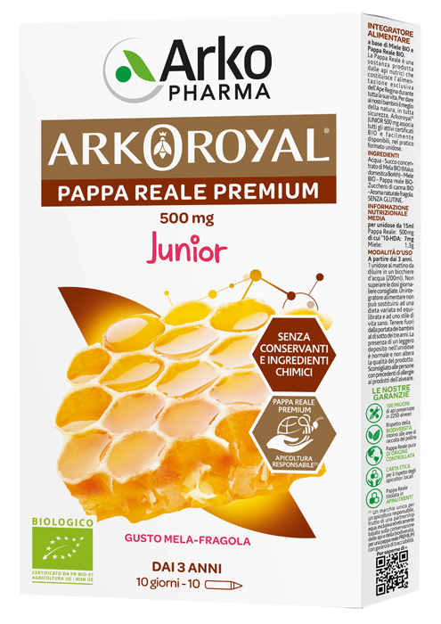 ARKOROYAL PAPPA REALE BIOLOGICA 500 MG 10 UNICA DOSE - Farmacia Del Monaco