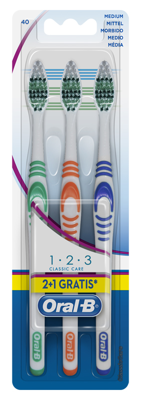 ORALB 123 CLASSIC CARE SPAZZOLINO MANUALE 3 PEZZI - Farmacia Del Monaco