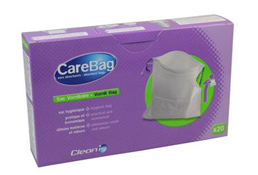 CAREBAG SACCHETTO VOMITO + GEL MAX TAMPONE SUPERASSORBENTE PER GELIFICARE CONTENUTO E TOGLIERE ODORE 20 PEZZI - Farmacia Del Monaco