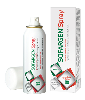 MEDICAZIONE IN POLVERE SPRAY CON CAOLINO E ARGENTO SULFADIAZINA 1% SOFARGEN SPRAY 10 G BOMBOLETTA PRESSURIZZATA 125 ML - Farmacia Del Monaco