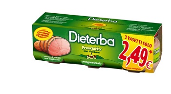 DIETERBA OMOGENEIZZATO PROSCIUTTO 3 PEZZI 80 G - Farmacia Del Monaco