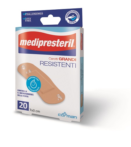 CEROTTO GRANDE MEDIPRESTERIL RESISTENTE 7X3CM 20 PEZZI - Farmacia Del Monaco