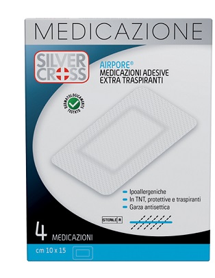 SILVER CROSS AIRPORE MEDICAZIONE 10X15 CM 4 PEZZI - Farmacia Del Monaco