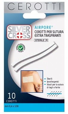 CEROTTO SILVER CROSS SUT AIRPORE 6,4X108 10 PEZZI - Farmacia Del Monaco