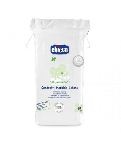 CHICCO BABY MOMENTS QUADROTTI MORBIDO COTONE 60 PEZZI - Farmacia Del Monaco