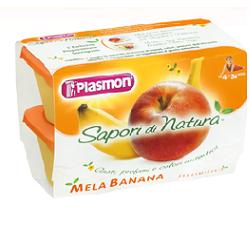 PLASMON SAPORI DI NATURA OMOGENEIZZATO MELA E BANANA 100 G X 4 PEZZI - Farmacia Del Monaco