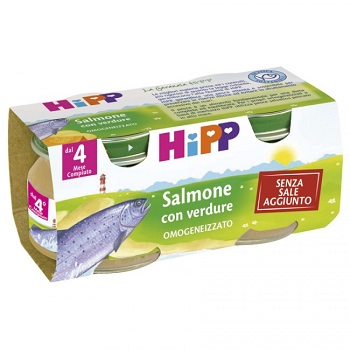 HIPP OMOGENEIZZATO SALMONE CON VERDURE 2X80 G - Farmacia Del Monaco