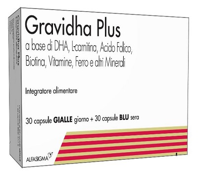 GRAVIDHA PLUS 30 CAPSULE GIALLE GIORNO + 30 CAPSULE BLU SERA - Farmacia Del Monaco