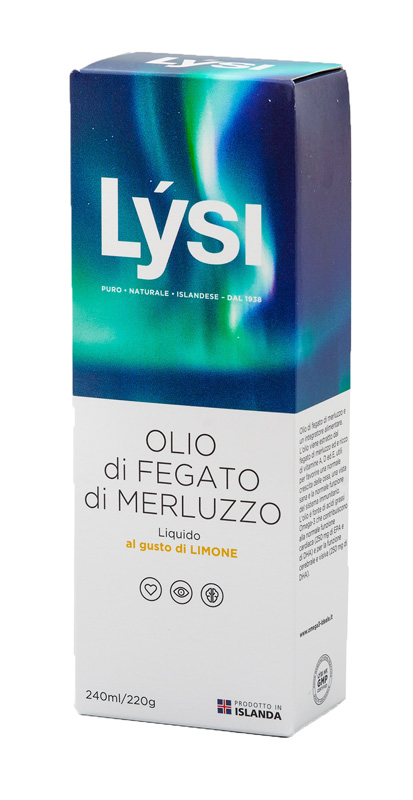 LYSI OLIO FEGATO MERLUZZO LIMONE 240 ML - Farmacia Del Monaco