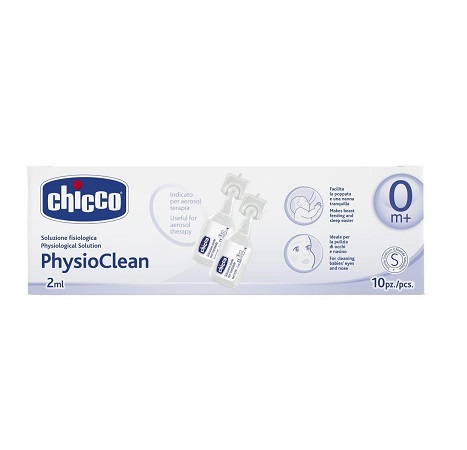 CHICCO PHYSIOCLEAN SOLUZIONE FISIOLOGICA 10 FLACONCINI 2 ML - Farmacia Del Monaco