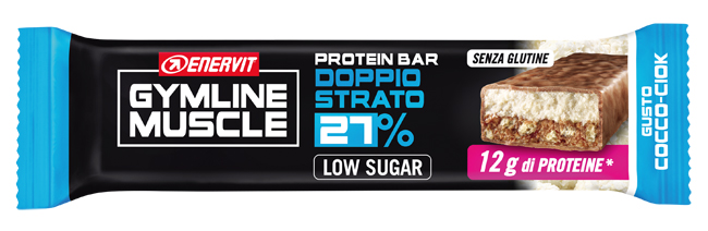 ENERVIT GYMLINE MUSCLE PROTEIN BAR 27% DOPPIO STRATO COCCO-CIOK 1 PEZZO - Farmacia Del Monaco