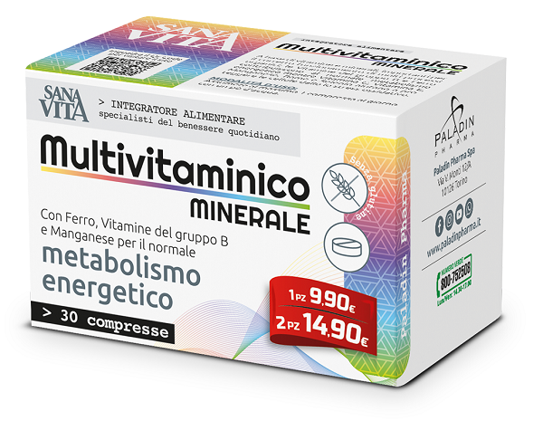 SANAVITA MULTIVITAMINICO MINERALE 30 COMPRESSE - Farmacia Del Monaco