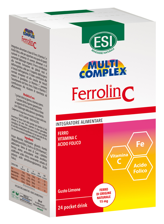 ESI FERROLIN C POCKET DRINK 24 BUSTINE - Farmacia Del Monaco