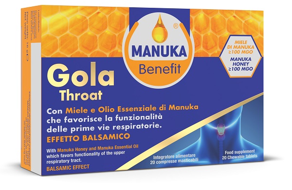 MANUKA BENEFIT GOLA THROAT 20 COMPRESSE MASTICABILI - Farmacia Del Monaco