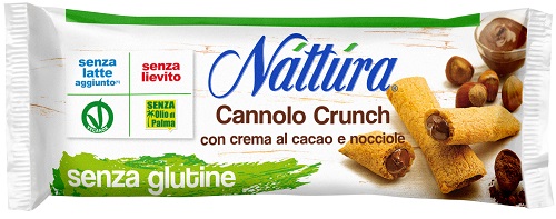 NATTURA CANNOLO CRUNCH CACAO E NOCCIOLE 5 PEZZI DA 25 G - Farmacia Del Monaco