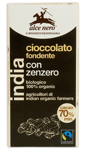 TAVOLETTA DI CIOCCOLATO FONDENTE BIO CON ZENZERO DELL'ECUADOR FAIRTRADE 50 G - Farmacia Del Monaco