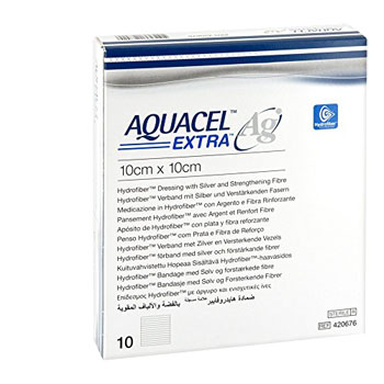 AQUACEL AG EXTRA MEDICAZIONE CON IONI ARGENTO 10X10 CM 10 PEZZI - Farmacia Del Monaco