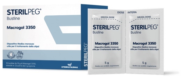 STERILPEG MACROGOL 3350 10 BUSTINE BIPARTITE 10 G - Farmacia Del Monaco